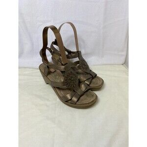 Easy spirit wedge sandal bronze floral rhinestone women’s size 6 wide